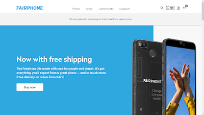 Home page of Fairphone.