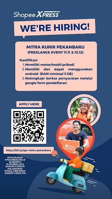 Lowongan Kerja Freelance Mitra Kurir Shopee Xpress Pekanbaru November 2021