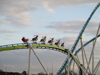 Santa and Reindeer on Fury at Carowinds