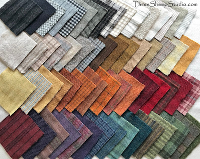 Wool Applique Charm Bundles by ThreeSheepStudio.com , click on 'Studio/Shop'