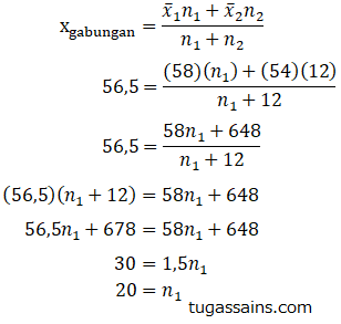 Contoh Soal Rata-rata Gabungan