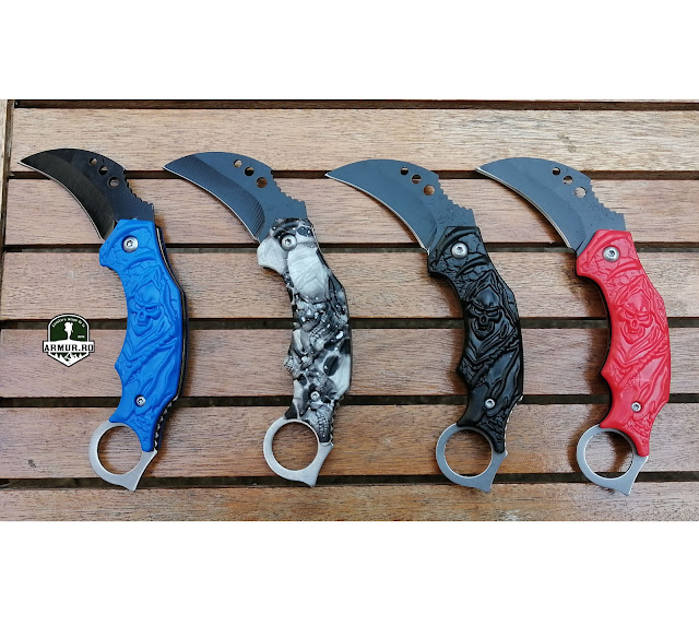 Set Mini Karambit Set Skull Pocket Knife Briceag Cap de mort EDC