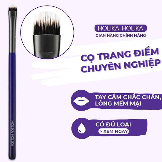 Mall Shop [ holikaholika_official ] Cọ đánh phấn mắt trang điểm Hàn Quốc Holika Holika thiết kế lông mềm chuyên nghiệp dễ sử dụng (13.1x0.7cm)