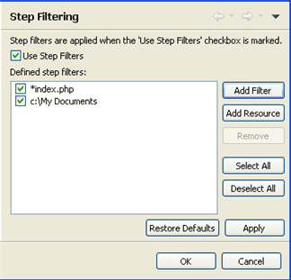 Eclipse Step filtering