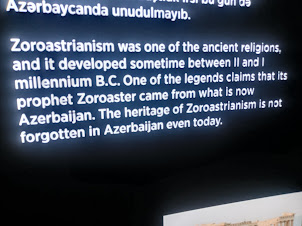 Literature on Zoroastrian religion origins in Gobustan.As museum