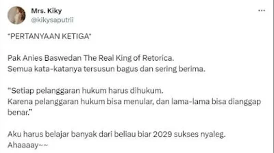 Dulu Roasting Ganjar, Kiky Saputri Kini Sindir Anies Baswedan 'The Real King of Retorica' Begini Katanya ...