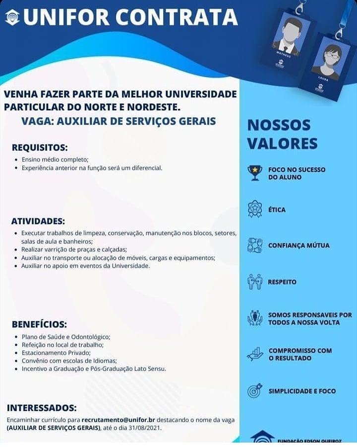 Auxiliar de serviços gerais 