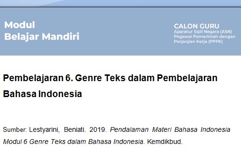 Genre Teks - Modul 6 PPPK Bahasa Indonesia - hasriani.com