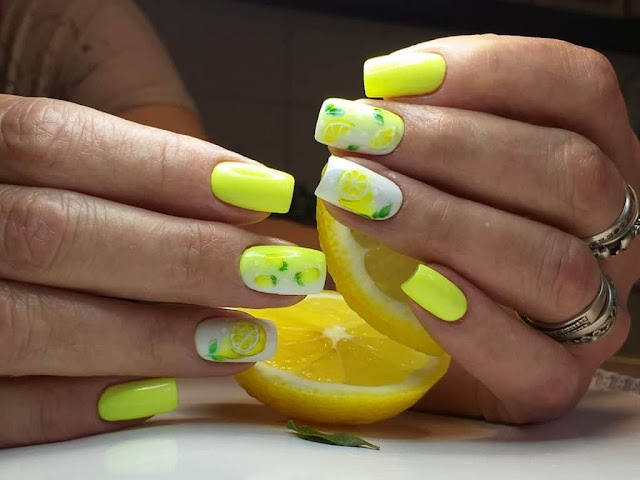 Juicy Citrus Summer Acrylic Nail Ideas