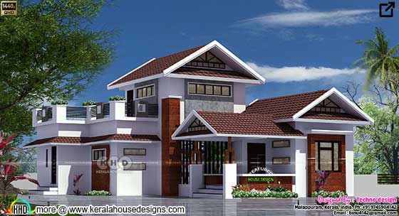 1387 square feet 2 bedroom single floor house plan