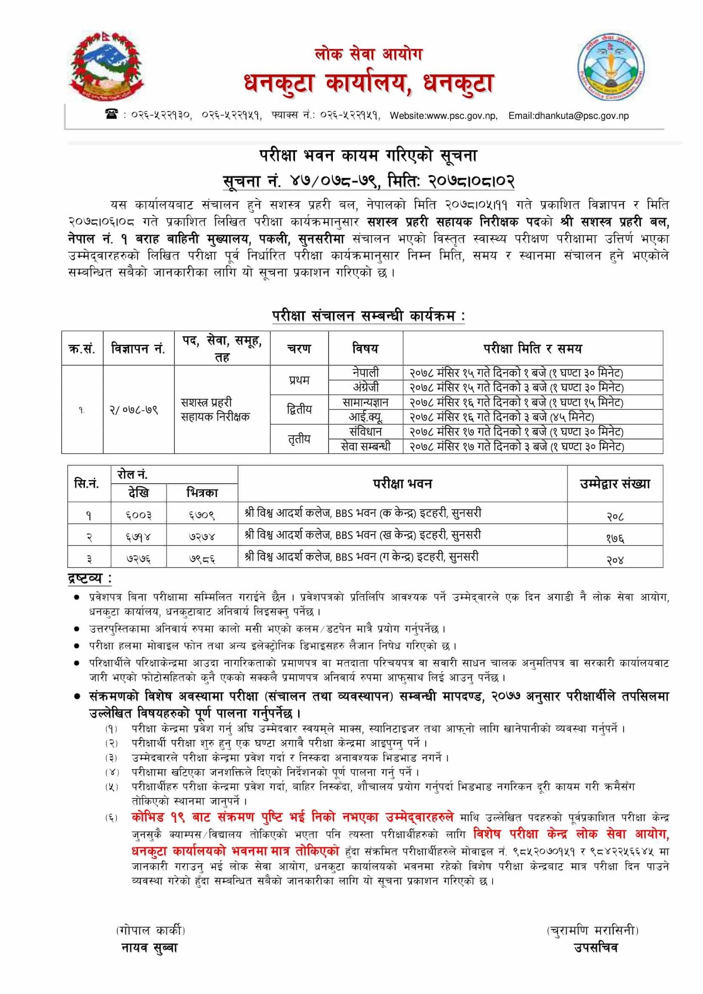 Armed Police Force - APF ASI Written Exam Center