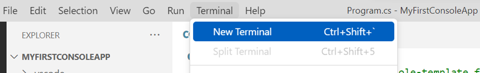 VS Code launch new terminal