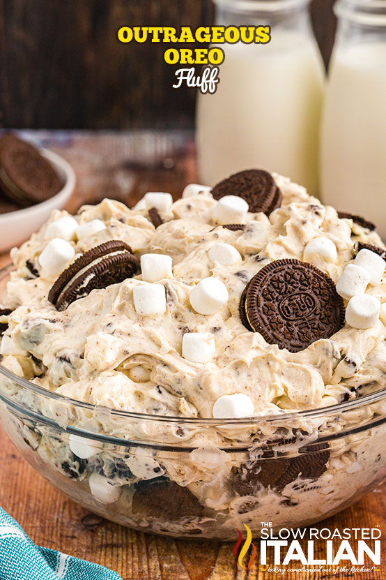Oreo Fluff in a glass bowl