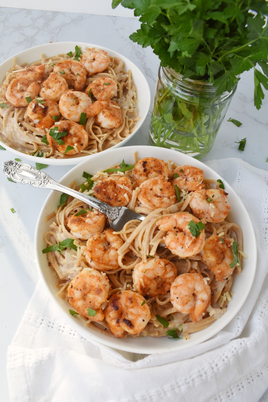 Crispy Shrimp Alfredo