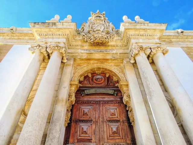 Things to do in Coimbra: Door to Biblioteca Joanina