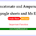 Concatenate and Ampersand Function in google sheets in hindi | Ms Excel | 