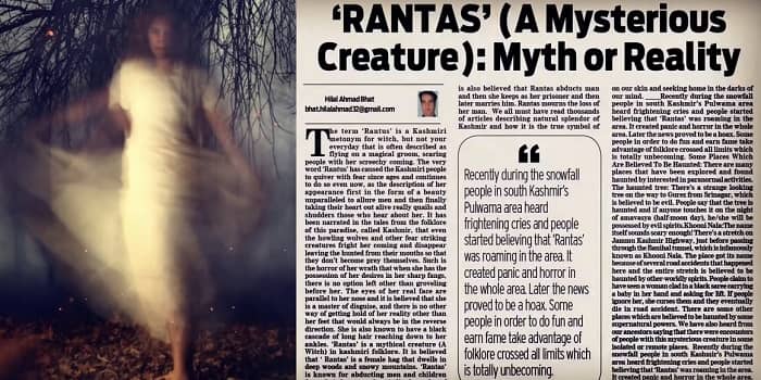 Rantas: A Mysterious Creature From Kashmiri Folklore | The Mystery and Story of Rantas | Myth Or Reailty