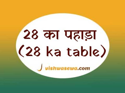 28 ka pahada, 28 ka table, 28 ka pahada hindi, english aur ganit mein