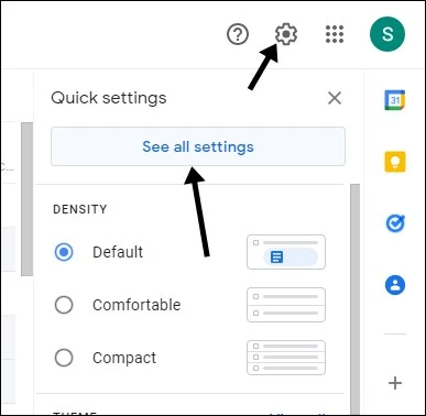 See all settings option gmail