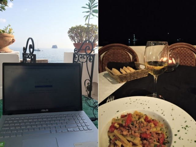 terrazza lungomare e cena sirenetta hotel Stromboli