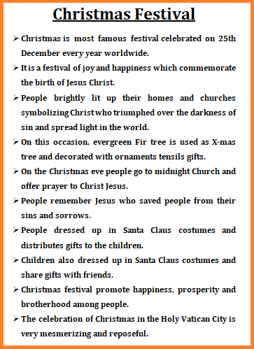 Christmas Essay in English 10 Lines, Essay on Christmas