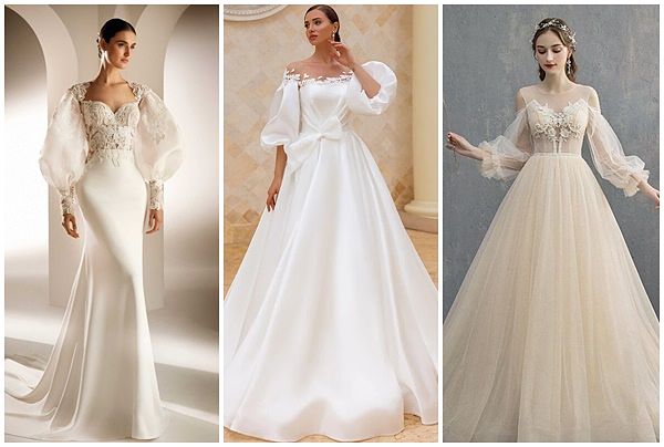 Vestidos de novia mangas abullonadas renacentistas 2021