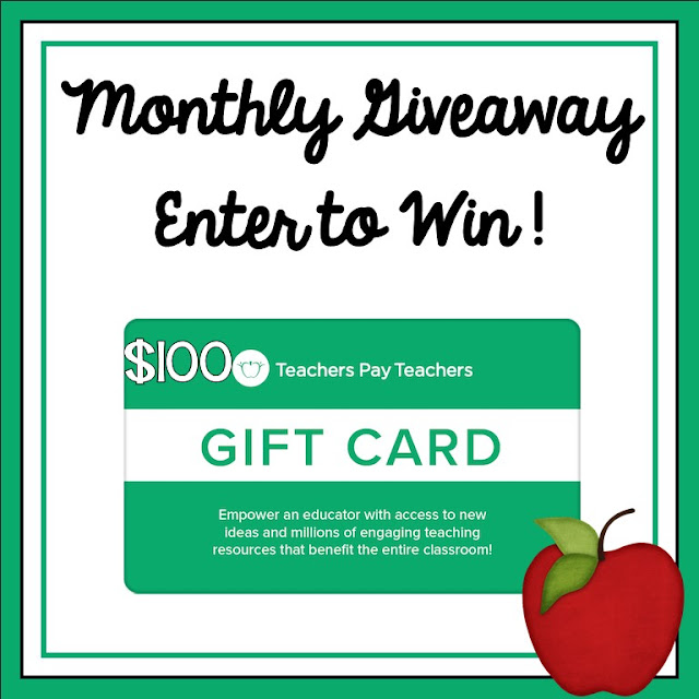 Teacher Giveaway! Monthly $100 Teachers pay Teachers Gift Card Giveaway - July 2022