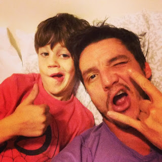 Pedro Pascal clicking selfie with kid