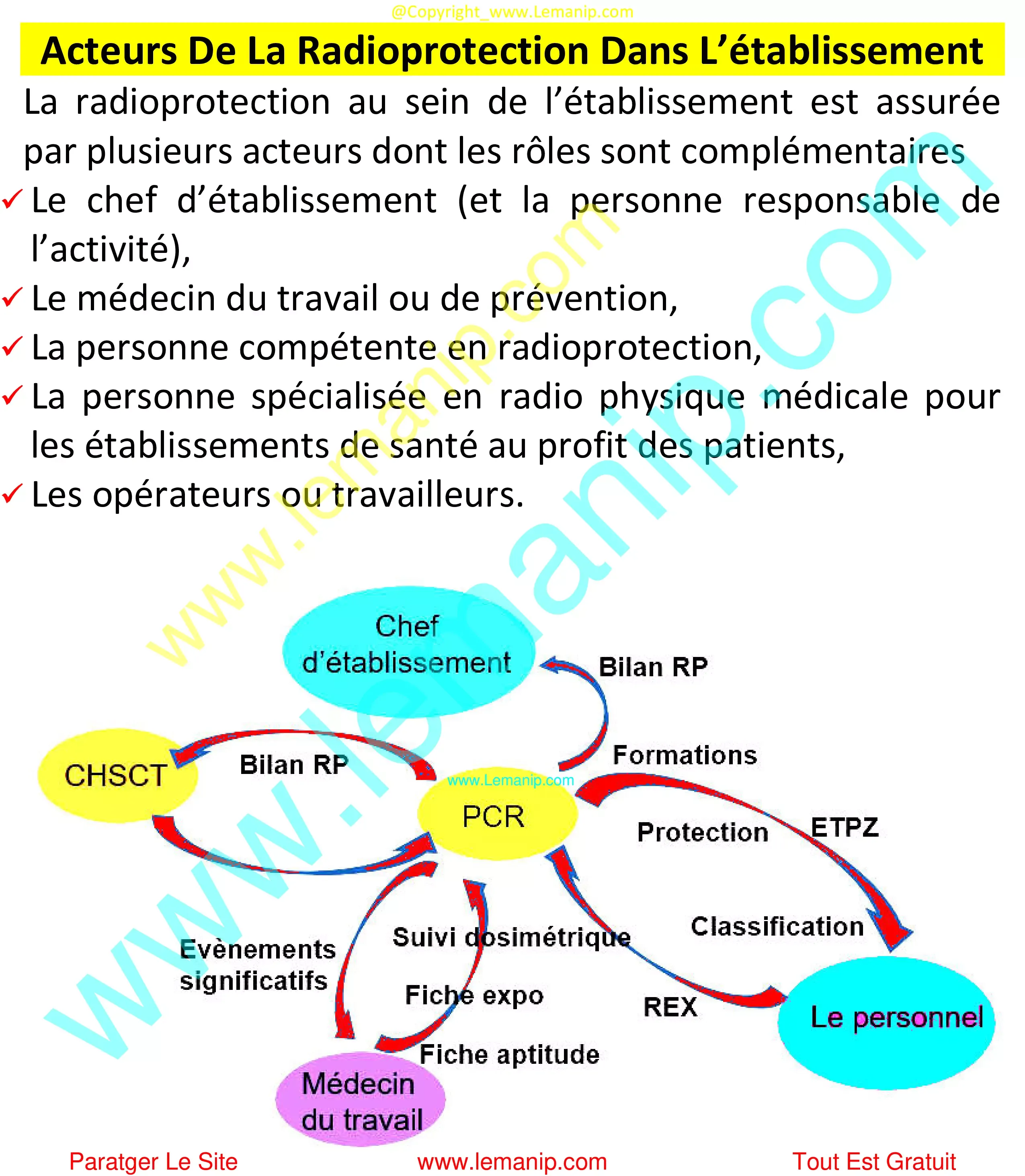 Acteurs De La Radioprotection Dans L’établissement