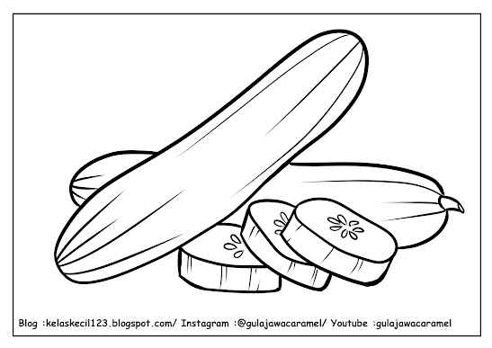 contoh lembar mewarnai tema sayuran untuk anak PAUD/TK/SD