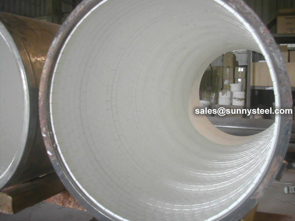 Large diameter ceramic lined tile pipe