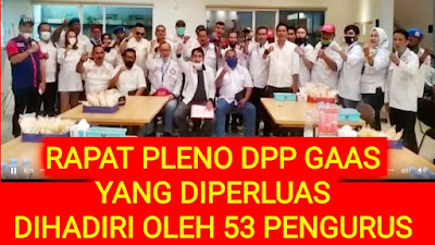 Sukses, Dewan pimpinan Pusat Gerakan Advokat & Aktivis gelar Rapat Pleno diperluas di restoran Padang Simpang Raya Jakarta Pusat