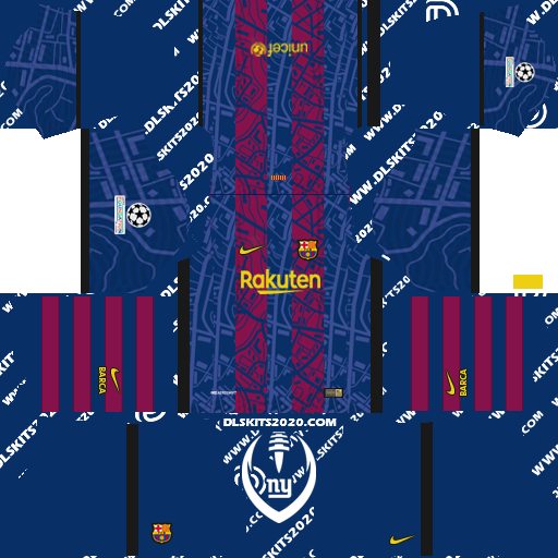 Fc Barcelona Kits 2021-2022 Nike for UEFA Champions League for Dream League Soccer 2019 (Home)