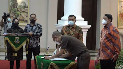 Teken Kontrak Dengan Kejati Banten, WH: Inspektorat Pemprov Banten Miliki Keterbatasan Personil