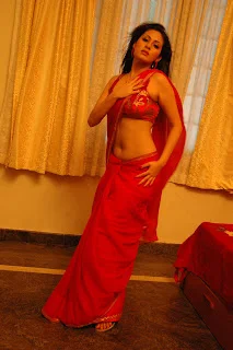 South Indian Most Beautiful Acterss Sada Sexy Nevel show in Red Saree | Sada Hot and gorgeous looks