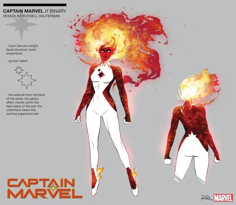 Binary regresa en 'Captain Marvel' #38 con diseño de Russell Dauterman
