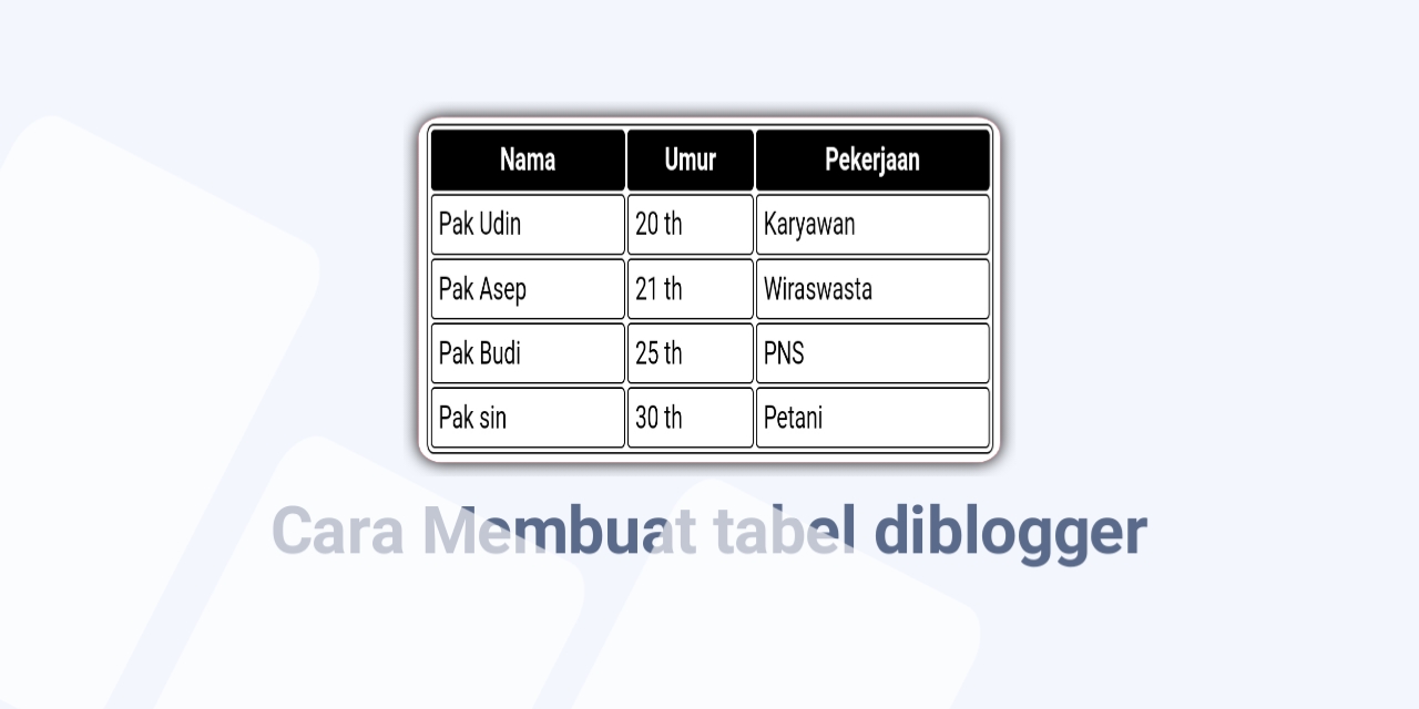 cara membuat tabel di blogger