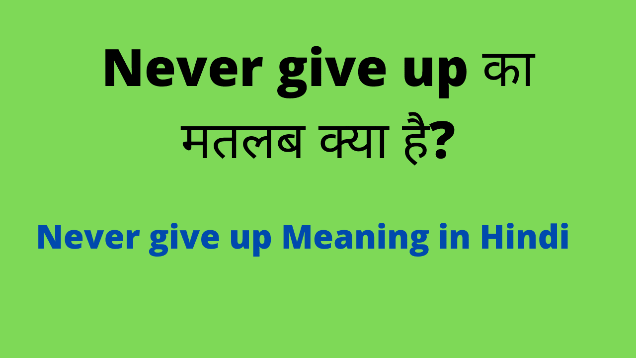 Never give up meaning in hindi