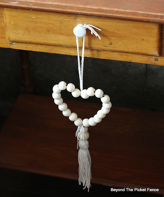 DIY Wood Bead Heart Tassel