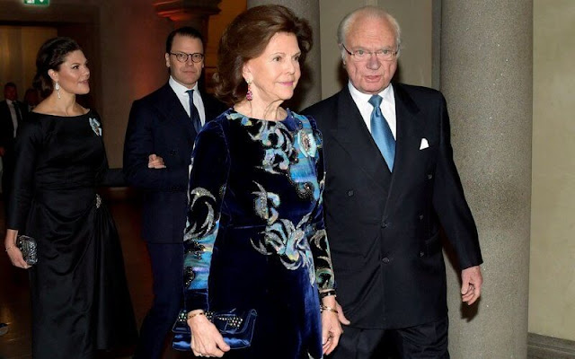 King Carl XVI Gustav, Queen Silvia, Crown Princess Victoria and Prince Daniel. Maria Nilsdotter Chaos Queen earrings