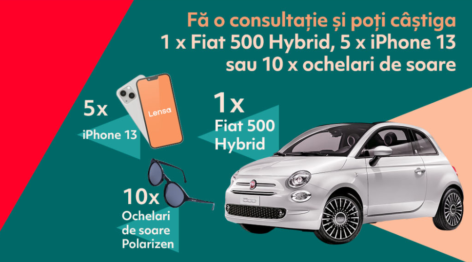 Concurs Lensa - Castiga o masina Fiat 500 - concursuri - online - castiga.net
