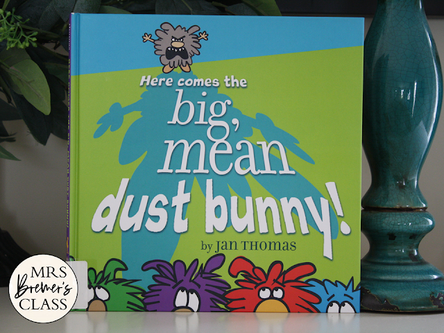 Here Comes the Big Mean Dust Bunny book activities unit with Common Core literacy activities and craftivity for Kindergarten and First Grade