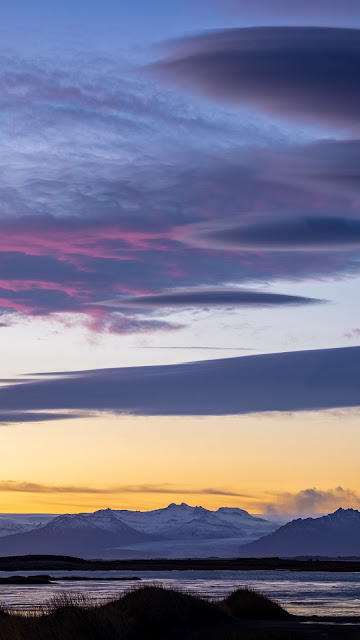 Wallpaper PC Snow Mountain Lake, Twilight Sky, Sunset