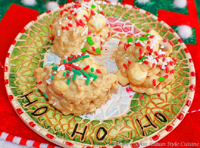 white chocolate christmas marshmallow treats