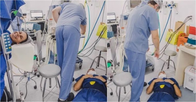 Vídeo: pai desmaia no parto e enfermeiros não se seguram e entram na gargalhada; imagens viralizam na internet