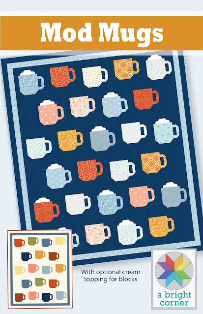 Mod Mugs quilt pattern by Andy Knowlton of A Bright Corner - a modern precut friendly quilt in four sizes
