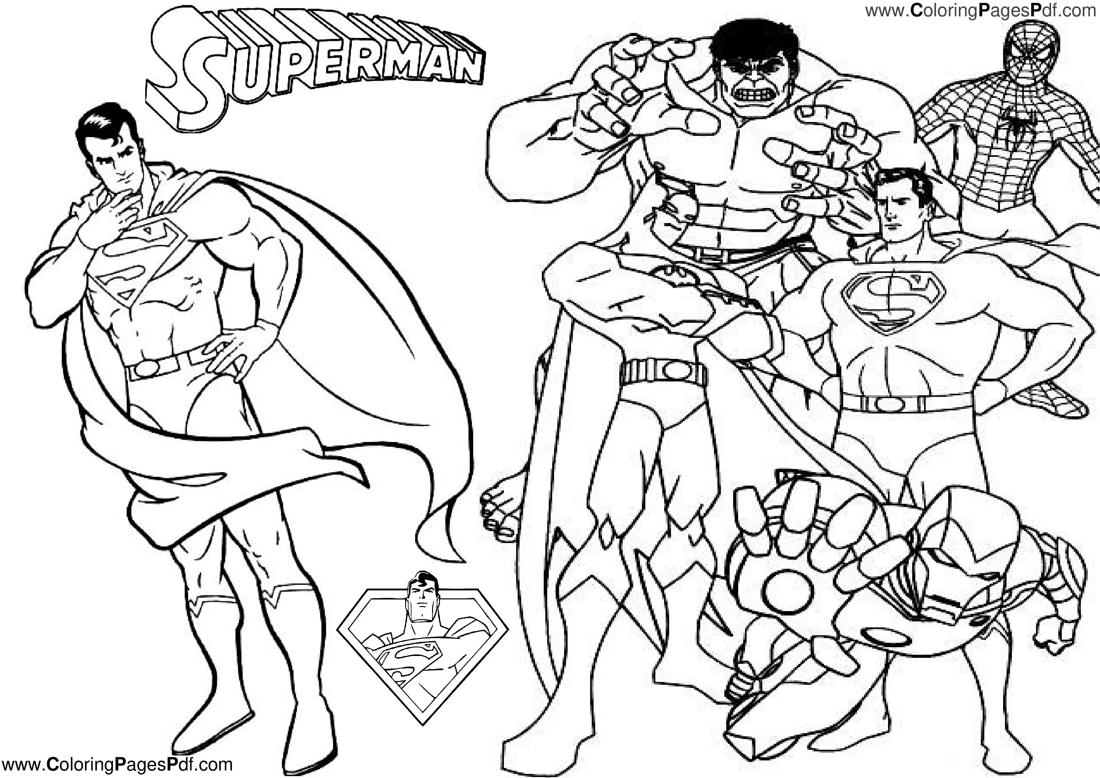 Superman coloring pages for free