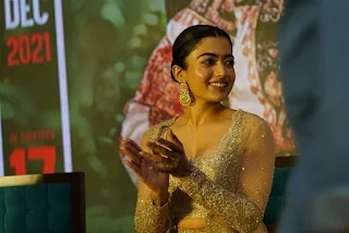 Rashmika Mandanna pics at Pushpa Movie Press Meet