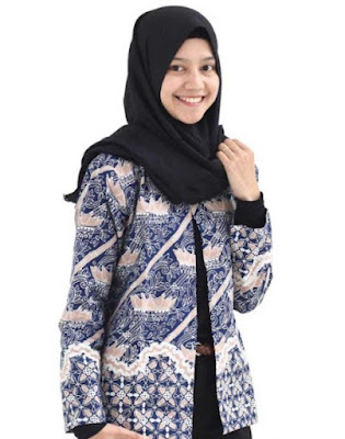 Gamis batik modern kombinasi