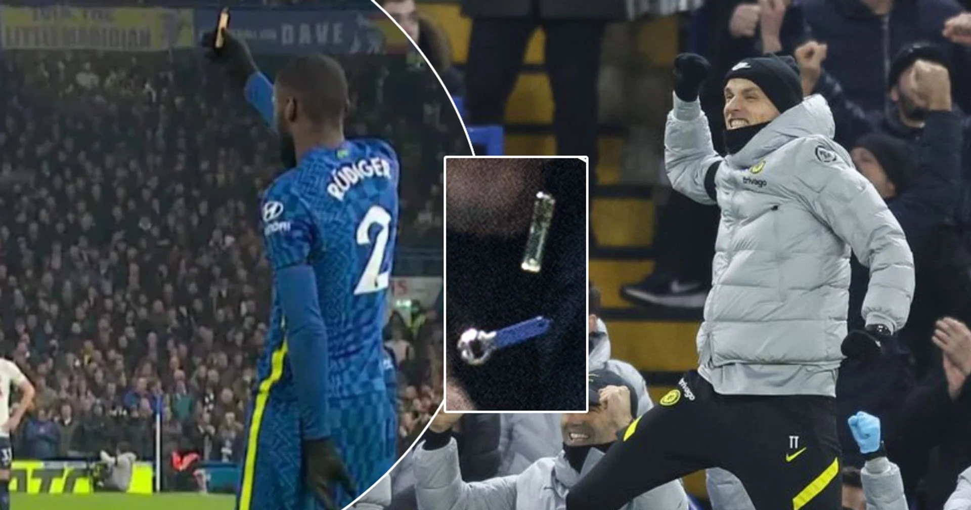 Tottenham fans throw lighters at Antonio Rudiger during Chelsea defeat